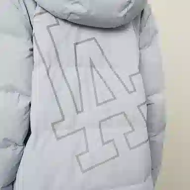 MLB Dodgers Logo Puffer Jacket Light Grey