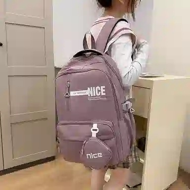 泰克森 高颜值背包时尚撞色轻便学院风书包 尼龙布 双肩包 常规 男女同款情侣款 多色