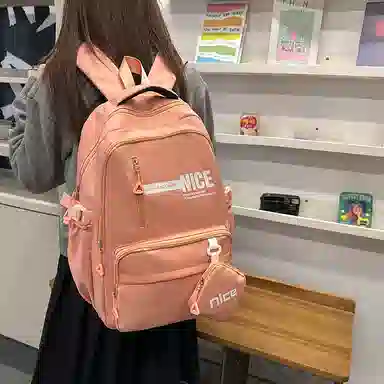 泰克森 高颜值背包时尚撞色轻便学院风书包 尼龙布 双肩包 常规 男女同款情侣款 多色