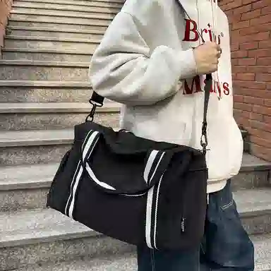 泰克森 简约大容量高级感轻便百搭 尼龙 旅行包 男女同款情侣款 黑色/绿色/粉色