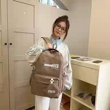 泰克森 高颜值背包时尚撞色轻便学院风书包 尼龙布 双肩包 常规 男女同款情侣款 多色