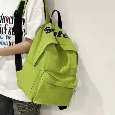 泰克森 可爱休闲出行高颜值背包 尼龙 双肩包 常规 男女同款情侣款 白色/黑色/紫罗兰/桔色/浅绿色