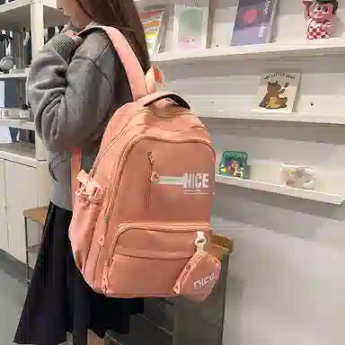 泰克森 高颜值背包时尚撞色轻便学院风书包 尼龙布 双肩包 常规 男女同款情侣款 多色