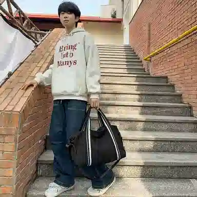 泰克森 简约大容量高级感轻便百搭 尼龙 旅行包 男女同款情侣款 黑色/绿色/粉色