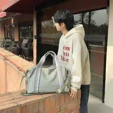 泰克森 简约大容量高级感轻便百搭 尼龙 旅行包 男女同款情侣款 黑色/绿色/粉色