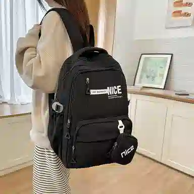 泰克森 高颜值背包时尚撞色轻便学院风书包 尼龙布 双肩包 常规 男女同款情侣款 多色