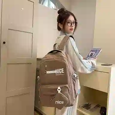 泰克森 高颜值背包时尚撞色轻便学院风书包 尼龙布 双肩包 常规 男女同款情侣款 多色