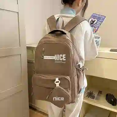 泰克森 高颜值背包时尚撞色轻便学院风书包 尼龙布 双肩包 常规 男女同款情侣款 多色