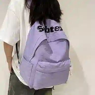 泰克森 可爱休闲出行高颜值背包 尼龙 双肩包 常规 男女同款情侣款 白色/黑色/紫罗兰/桔色/浅绿色