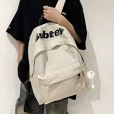 泰克森 可爱休闲出行高颜值背包 尼龙 双肩包 常规 男女同款情侣款 白色/黑色/紫罗兰/桔色/浅绿色