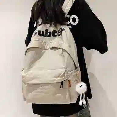 泰克森 可爱休闲出行高颜值背包 尼龙 双肩包 常规 男女同款情侣款 白色/黑色/紫罗兰/桔色/浅绿色