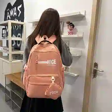 泰克森 高颜值背包时尚撞色轻便学院风书包 尼龙布 双肩包 常规 男女同款情侣款 多色