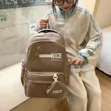 泰克森 高颜值背包时尚撞色轻便学院风书包 尼龙布 双肩包 常规 男女同款情侣款 多色