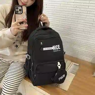 泰克森 高颜值背包时尚撞色轻便学院风书包 尼龙布 双肩包 常规 男女同款情侣款 多色