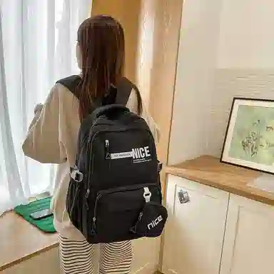 泰克森 高颜值背包时尚撞色轻便学院风书包 尼龙布 双肩包 常规 男女同款情侣款 多色