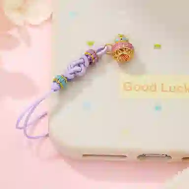 【足银999纯银】 贝灵珠宝 福运连绵鎏彩花丝葫芦手机链#好运 中国风编绳挂坠 首饰配件 男女同款情侣款