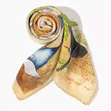 上海故事 百搭春秋时尚装饰喷绘外出 棉 桑蚕丝 绒线围巾 女款