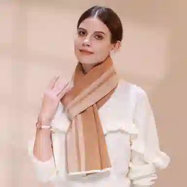 上海故事 青春洋气加厚暖暖高档送礼针织保暖披肩软糯长围脖 绵羊毛 绒线围巾 男女同款情侣款