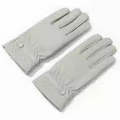 上海故事 秋冬奶油风外出御寒加厚保暖骑车防泼水防风户外分指触屏 聚酯纤维 绒线手套 女款