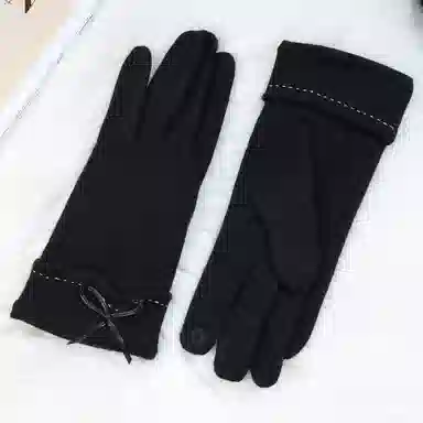 上海故事 可爱时尚加绒骑行骑车保暖百搭防寒 涤纶 绒线手套 女款