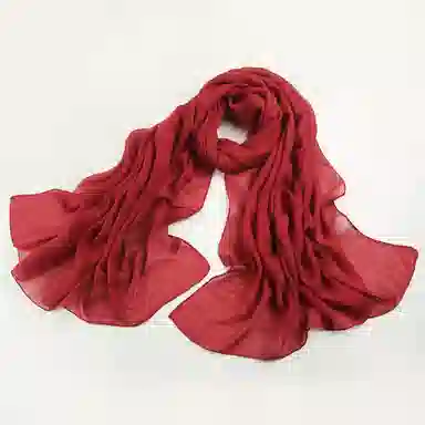 上海故事 四季文艺高级感素色沙漠旅游长款亲肤空调房红披风 聚酯纤维 绒线围巾 女款