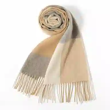 上海故事 通用款粗纺格子羊绒多种颜色 绒线围巾 女款