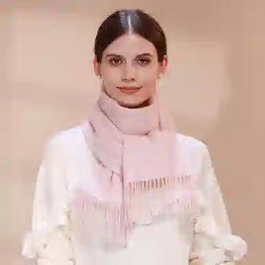 上海故事 纯色暖糯亲肤围脖 山羊绒 绒线围巾 男女同款情侣款 中国红礼盒装