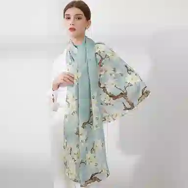 上海故事 真丝方巾 春望 桑蚕丝 丝巾 女款 礼盒装