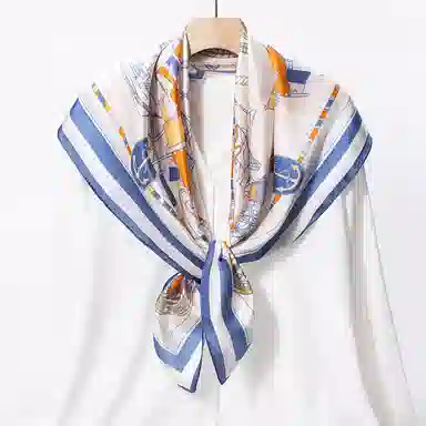 上海故事 加大真丝大方巾 桑蚕丝 丝巾 女款 温婉花意