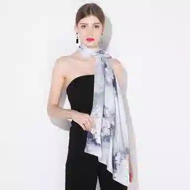 上海故事 丝韵百合 桑蚕丝 丝巾 女款 礼盒装