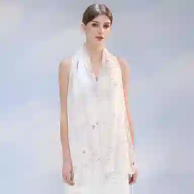 上海故事 春花秋月喷绘真丝长巾 桑蚕丝 丝巾 女款