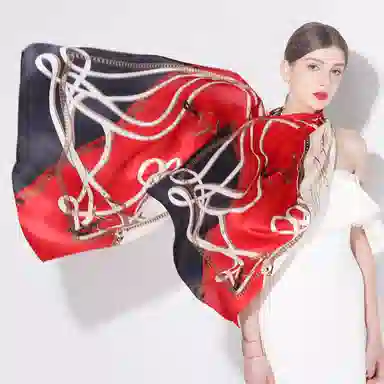 上海故事 青春素绉缎花漾郁金 桑蚕丝 丝巾 女款 礼盒装