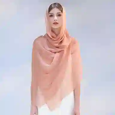 上海故事 纯色加大真丝雪纺素色长巾海滩沙漠旅游推荐 桑蚕丝 丝巾 女款