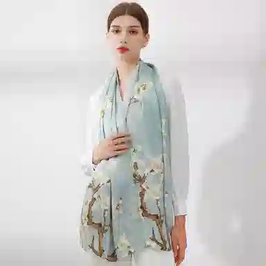 上海故事 真丝方巾 春望 桑蚕丝 丝巾 女款 礼盒装