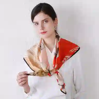 上海故事 加大真丝大方巾 桑蚕丝 丝巾 女款 温婉花意