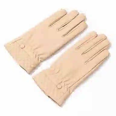 上海故事 秋冬奶油风外出御寒加厚保暖骑车防泼水防风户外分指触屏 聚酯纤维 绒线手套 女款