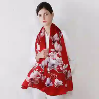 上海故事 真丝方巾 春望 桑蚕丝 丝巾 女款 礼盒装