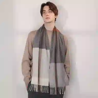 上海故事 通用款粗纺格子羊绒多种颜色 绒线围巾 女款