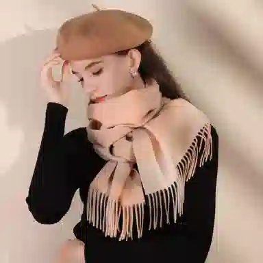 上海故事 通用款粗纺格子羊绒多种颜色 绒线围巾 女款