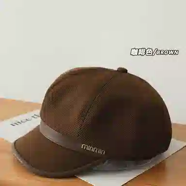 上海故事 复古英伦风金属标八角青春可爱俏皮 聚酯纤维 鸭舌帽 男女同款情侣款