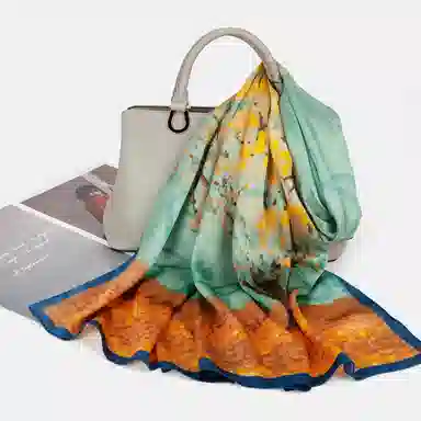 上海故事 真丝方巾 春望 桑蚕丝 丝巾 女款 礼盒装