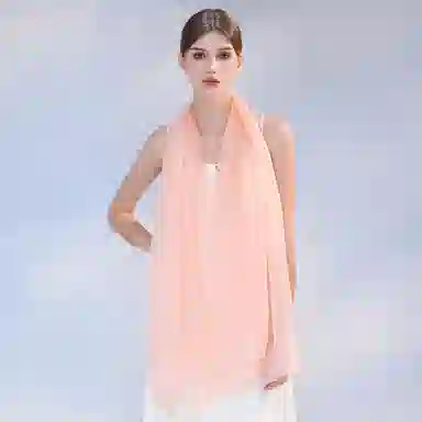 上海故事 纯色加大真丝雪纺素色长巾海滩沙漠旅游推荐 桑蚕丝 丝巾 女款