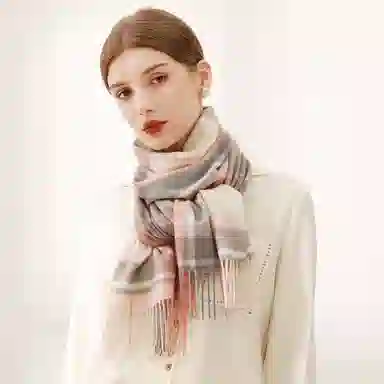 上海故事 通用款粗纺格子羊绒多种颜色 绒线围巾 女款