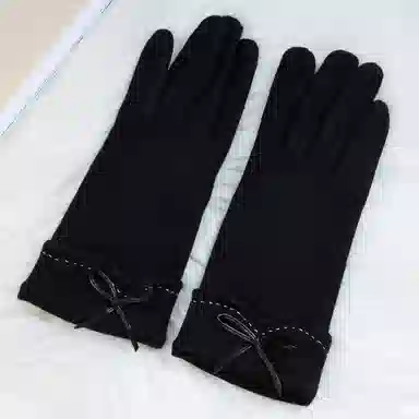 上海故事 可爱时尚加绒骑行骑车保暖百搭防寒 涤纶 绒线手套 女款