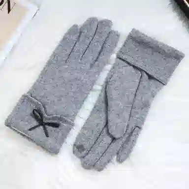 上海故事 可爱时尚加绒骑行骑车保暖百搭防寒 涤纶 绒线手套 女款