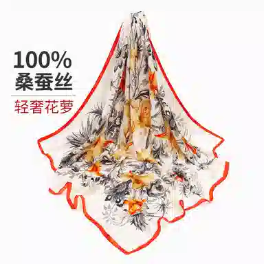 丝萝工艺 上海故事 花萝真丝喷绘大方巾 桑蚕丝 丝巾 女款 别样桃花