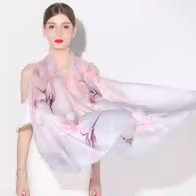 上海故事 丝韵百合 桑蚕丝 丝巾 女款 礼盒装