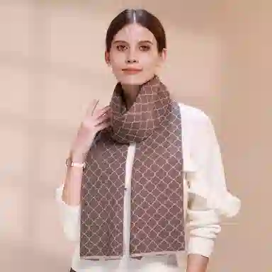 上海故事 青春洋气加厚暖暖高档送礼针织保暖披肩软糯长围脖 绵羊毛 绒线围巾 男女同款情侣款