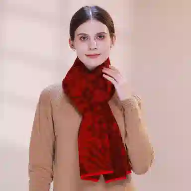 上海故事 青春洋气加厚暖暖高档送礼针织保暖披肩软糯长围脖 绵羊毛 绒线围巾 男女同款情侣款