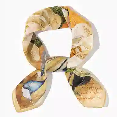 上海故事 百搭春秋时尚装饰喷绘外出 棉 桑蚕丝 绒线围巾 女款